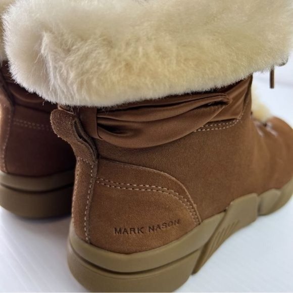 Mark Nason Boots women 6.5 Brown Block Chalet Sheep Shearling Memory Foam Winter - Picture 11 of 13